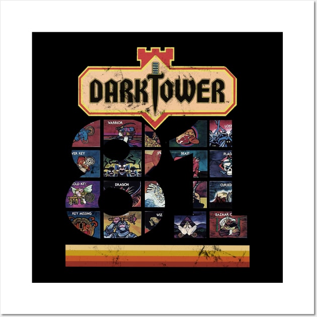 Distressed Dark Tower Board Game Retro Vintage 1981 Wall Art by Joaddo